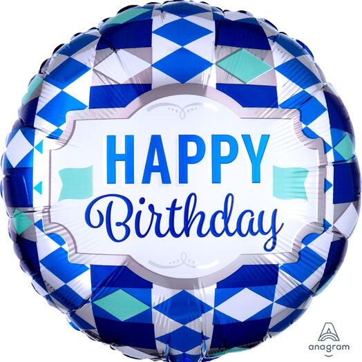 Anagram Foil Balloon HBD Tie Pattern -5741