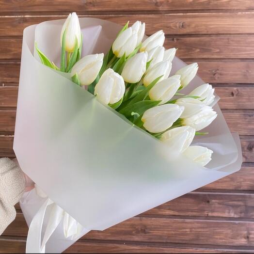 Тюльпан белый 19 штук
