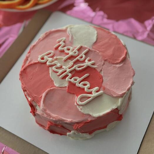 Торт с мазками Happy Birthday