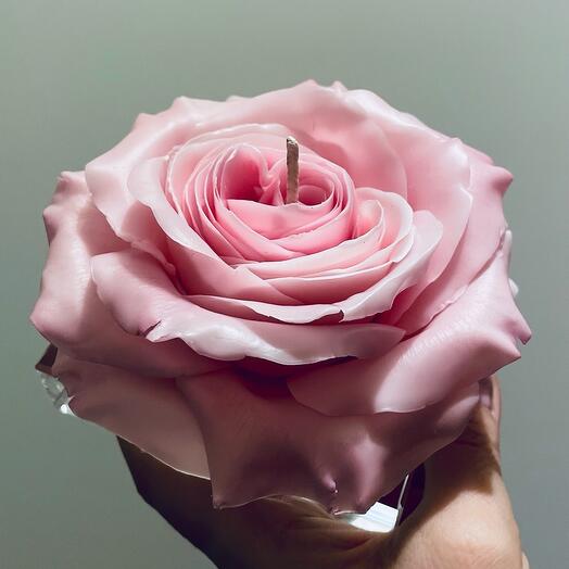 Свеча Бутон розы розовый