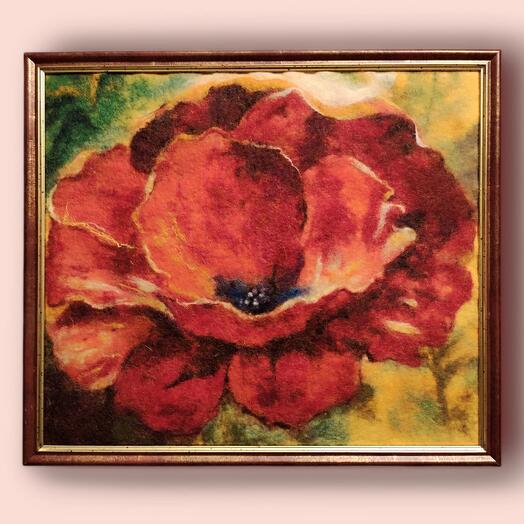 Декоративное панно «Цветок мака»