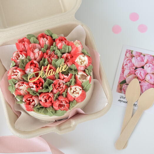 Бенто торт с цветами для жены/ бабушки/сестры/коллеги  на 8 марта