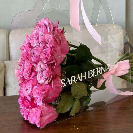 Сумка переноска из 15 шт голландских роз