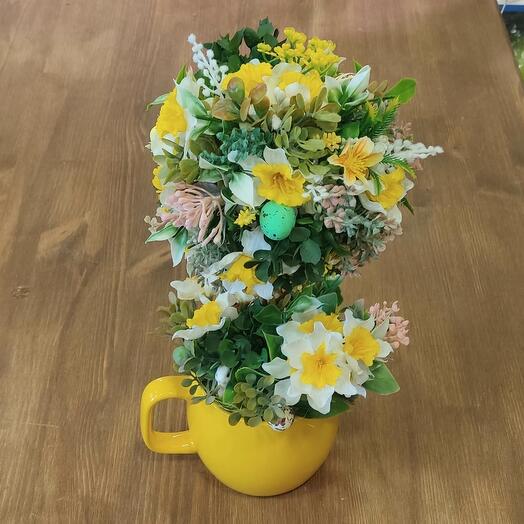 Пасхальная композиция в кружке