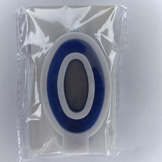 Цифра 0 синяя