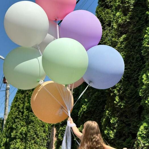 Latex Multicolored Giant Balls 9 pcs
