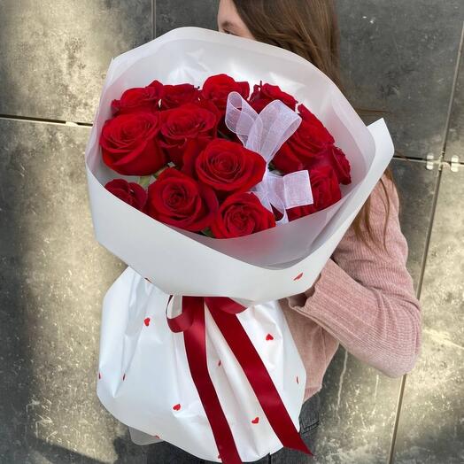 15 Красных роз премиум
