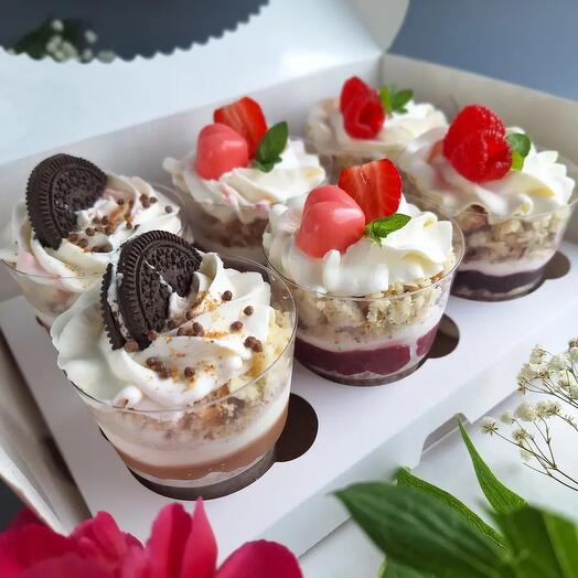 Трайфлы 6 штук с ягодным декором