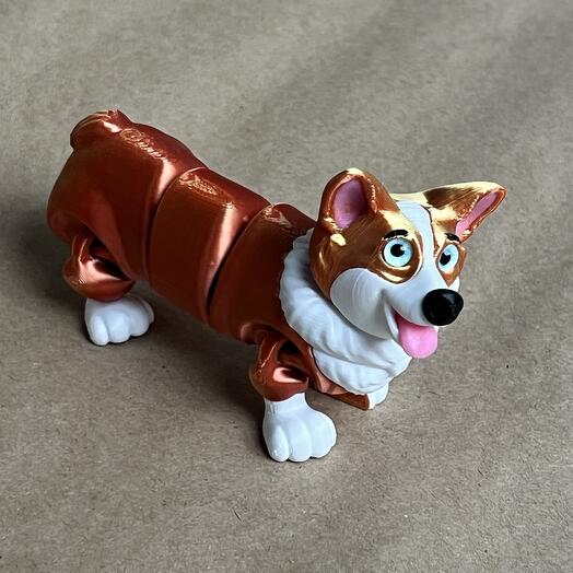 Корги подвижная 3д игрушка