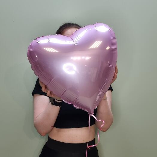 Шар сердце розовый