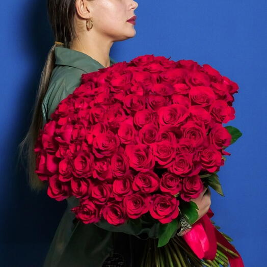 101 голландская красная роза