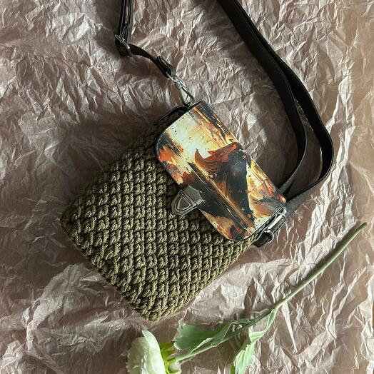 Сумка коричневая ручной работы