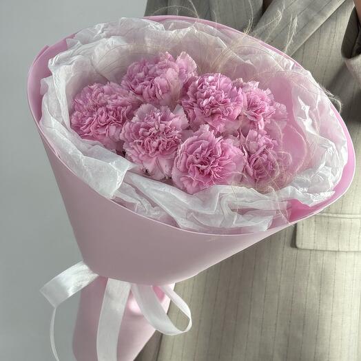 Диантусы (гвоздика) и ковыль 🌸 (букет комплимент)/ цветы с доставкой в Уфе