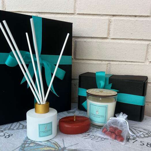 Набор свечей и аромадиффузоров «Бодрое утро» большой