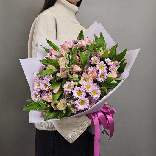 Сантини с альстромерией букет les fleur(В0008)