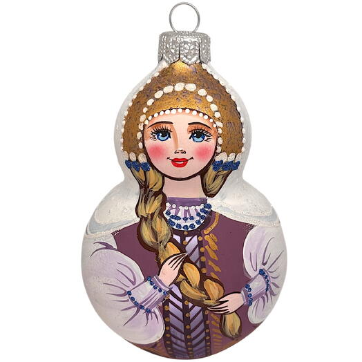 Ёлочная игрушка "Красавица в кокошнике"  (Винтажный шар)