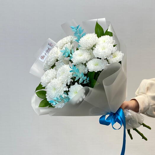 Монобукет из кустовых хризантем Алтай