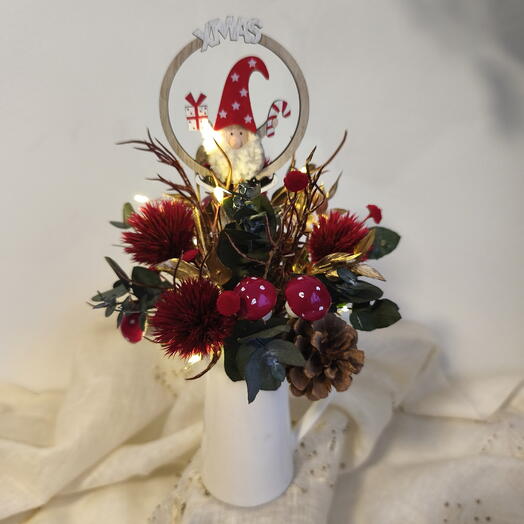 Jarrita navidena de ceramica