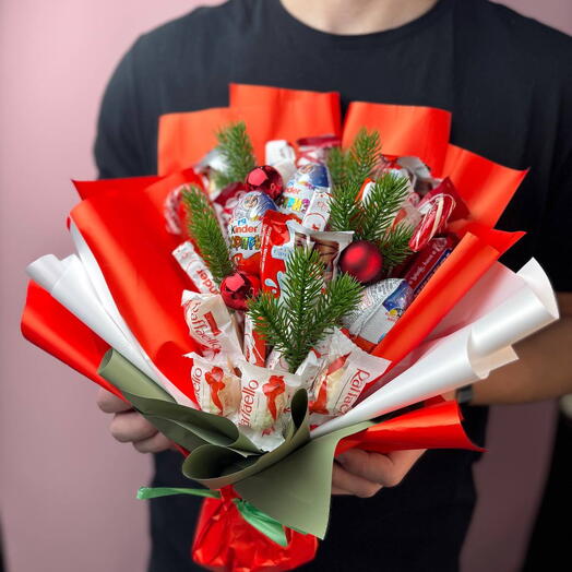 Новогодний букет из конфет Зимняя сказка