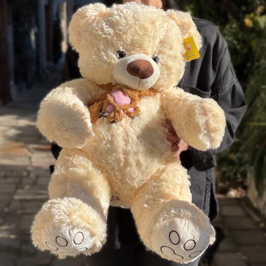 Плюшевый медведь мягкая игрушка (в шарфе «Лапке»). Soft toy Teddy bear (in Paw scarf)