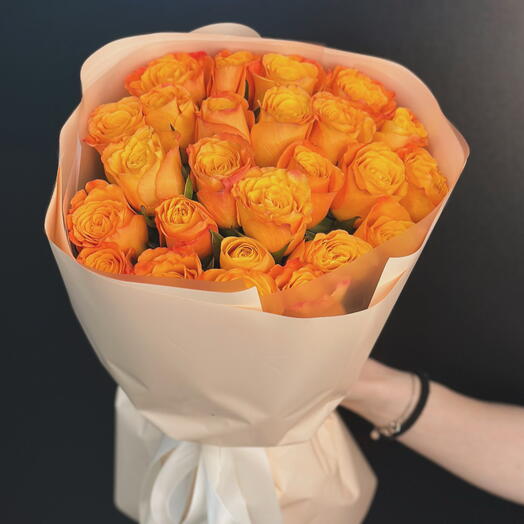 Букет из оранжевых кенийских роз 25🧡