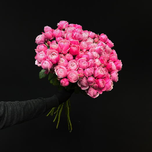 Монобукет из 21 кустовых роз Silva Pink