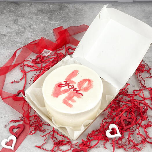 Vanilla   Strawberry Love bento cake