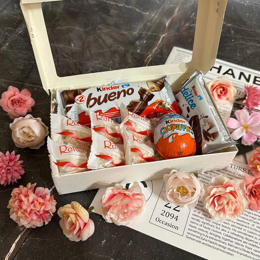 «Нежный комплимент» 💗 – подарочный набор, сладкий, любимой, девушке, небольшой, киндер, сладости, конфеты, раффаэлло S2