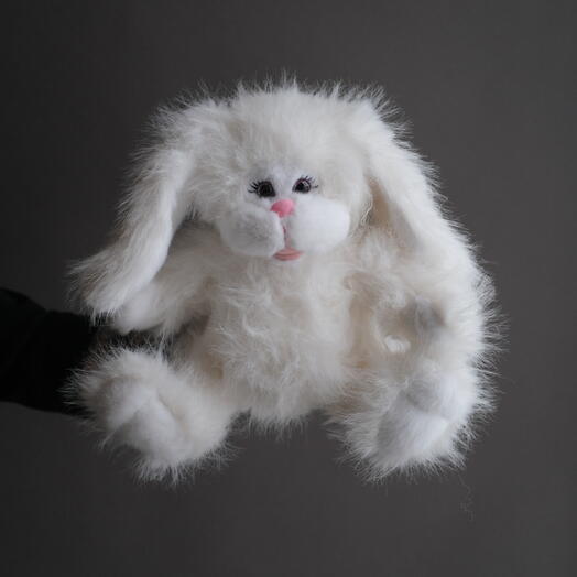 Игрушка мягконабивная "Заяц пушистый белый", 25 см