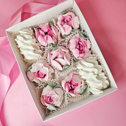 Зефир ручной работы пионы в коробке