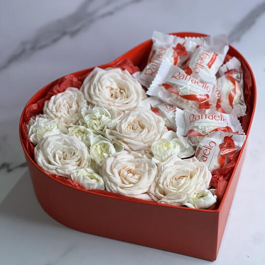 Сердце с розой и Рафаэлло