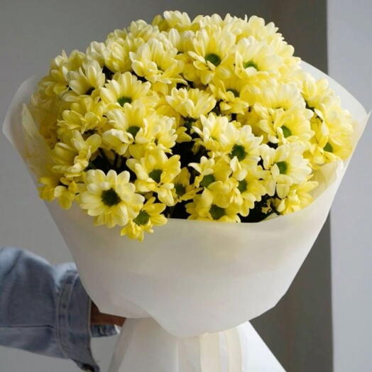 Букет с жёлтыми хризантемами💛