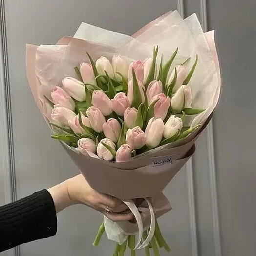 Букет из 25 Розовых тюльпанов
