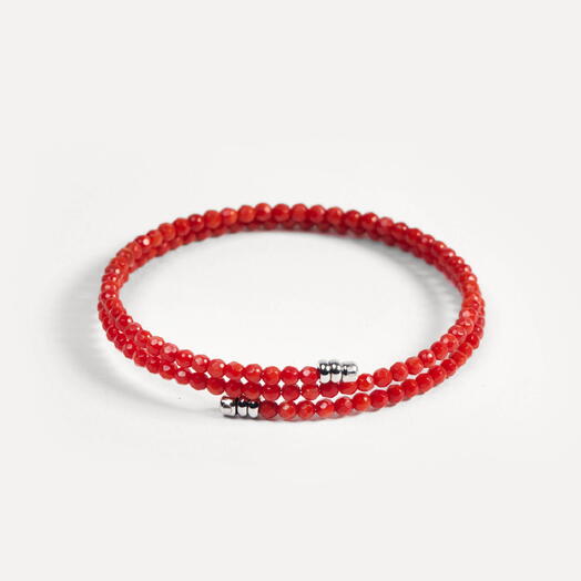 Браслет Ирис Красный коралл Rh+ 16 см (BRA1100)