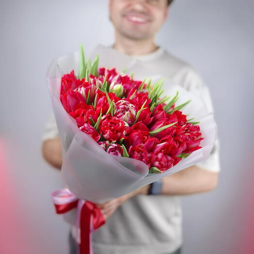 Пионовидный Тюльпан сорта Флеш поинт