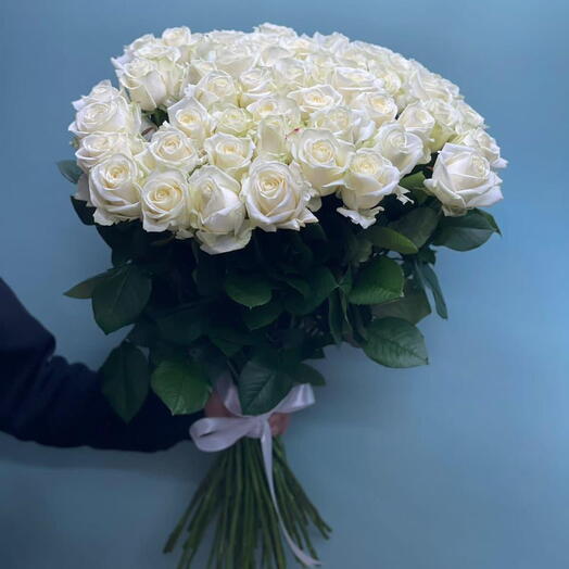 Белые розы 51 под ленту