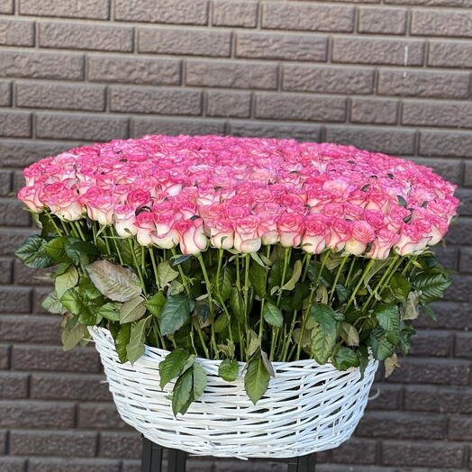 💓301 роза в корзина 💞 🌹