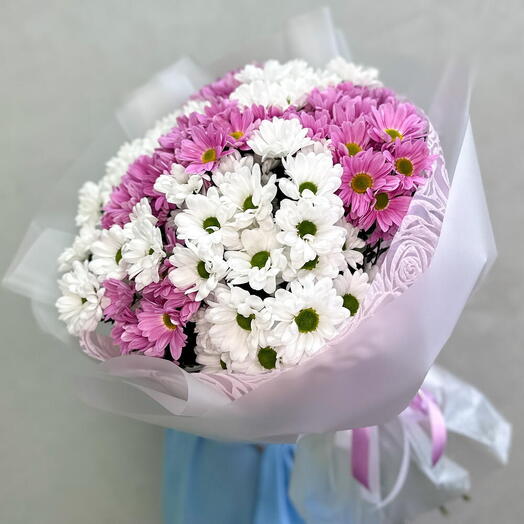 Букет из  кустовых хризантем 15 шт