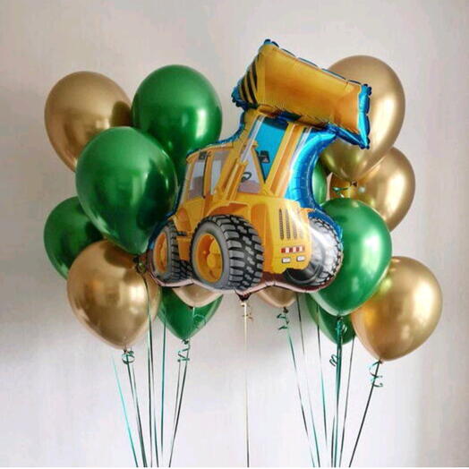 Шары мальчику с бульдозером