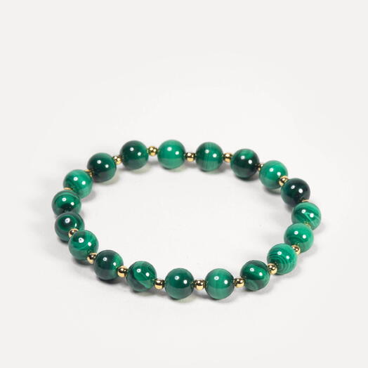 Браслет Самшит Малахит 14K 21 см (BRA1167)