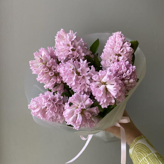 Гиацинты розовые 💗 букет из 9шт