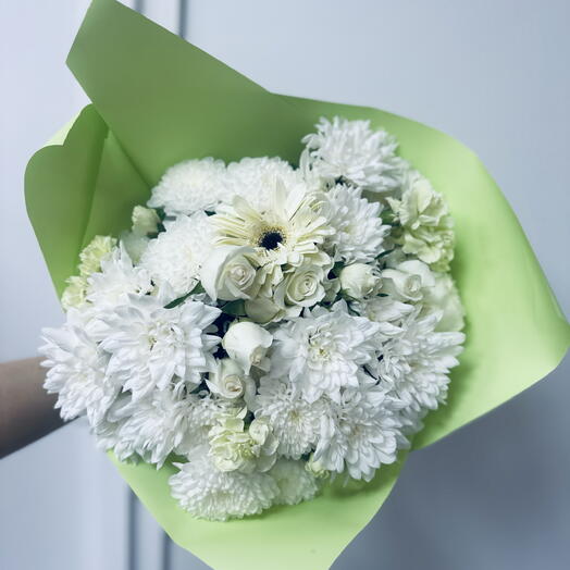 Букет белое сердечко