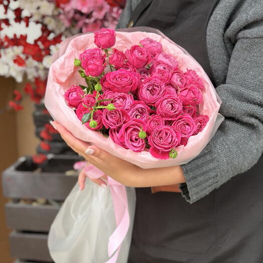 Милый букет кустовых роз как пионы 🎀💝