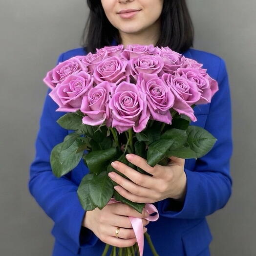 Букет из 19 розовых роз Аква 🌸