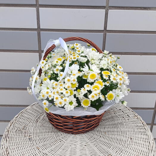 Краски лета 🤍💛Летняя корзинка с ромашками и хризантемой Ромашки