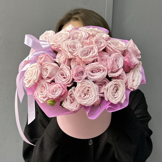 Кустовая Роза Нест в шляпной коробке 🌸