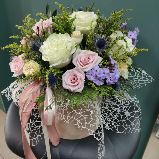 🌹🌹🌹Розы в шляпной коробке 1