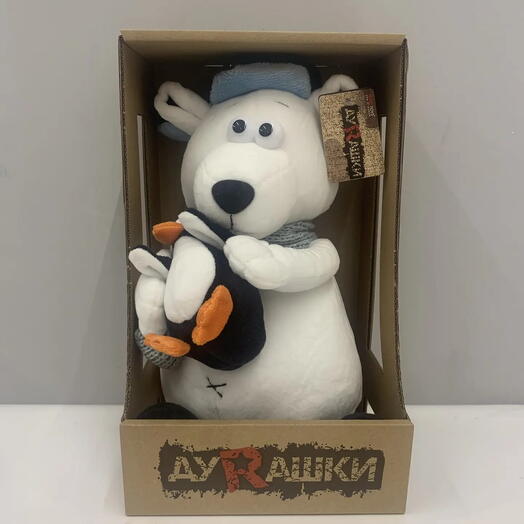 Мягкая игрушка Дурашка Медведь с пингвином