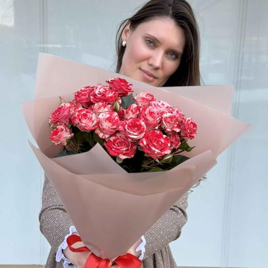 Букет из 5 кустовых роз фаерворкс