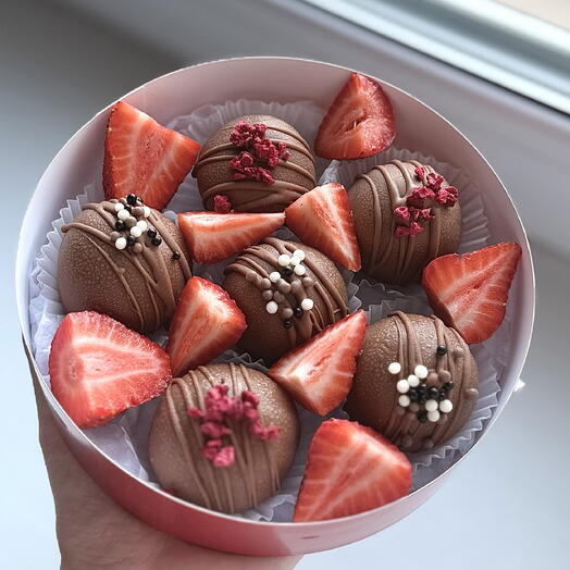 Картошка шоколадная со свежей клубникой